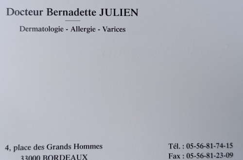 Julien Bernadette  Cabinet de dermatologie